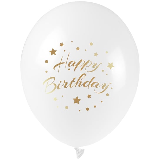 Arpex, Balony ze złotym nadrukiem, Happy Birthday, 5 sztuk Arpex