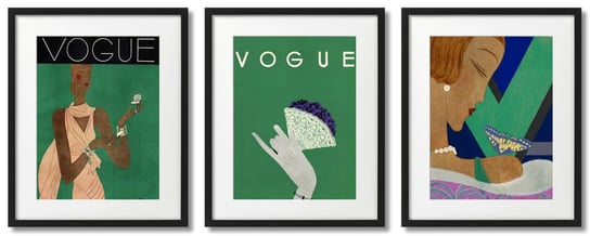 Art Deco Vogue Zielone Ilustracje Plakaty W Ramach DEKORAMA