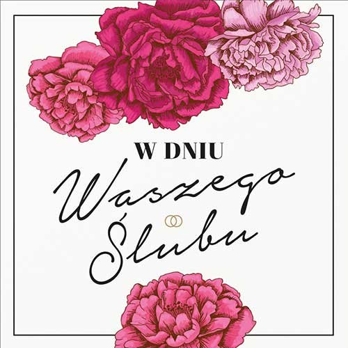 Art Nuvo, Kartka na ślub, różowe kwiaty Art Nuvo