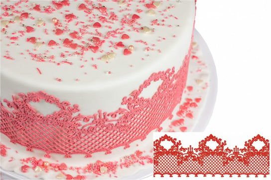 Art-Sweet, Dekoracje do tortu, koronka cukrowa, czerwona, Jasmine Art-Sweet