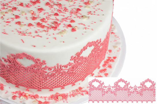 Art-Sweet, Dekoracje do tortu, koronka cukrowa, różowa, Jasmine Art-Sweet