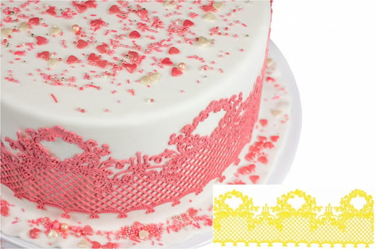 Art-Sweet, Dekoracje do tortu, koronka cukrowa, żółta, Jasmine Art-Sweet
