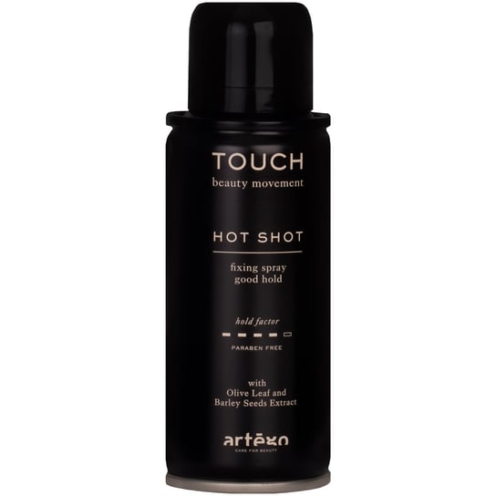 Artego TOUCH Hot Shot mały lakier do włosów 100ml o średnim stopniu utrwalenia, nie skleja ani nie obciąża fryzury Artego