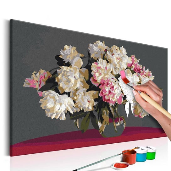 Artgeist, zestaw kreatywny, obraz do samodzielnego malowania - Białe kwiaty w wazonie ARTGEIST