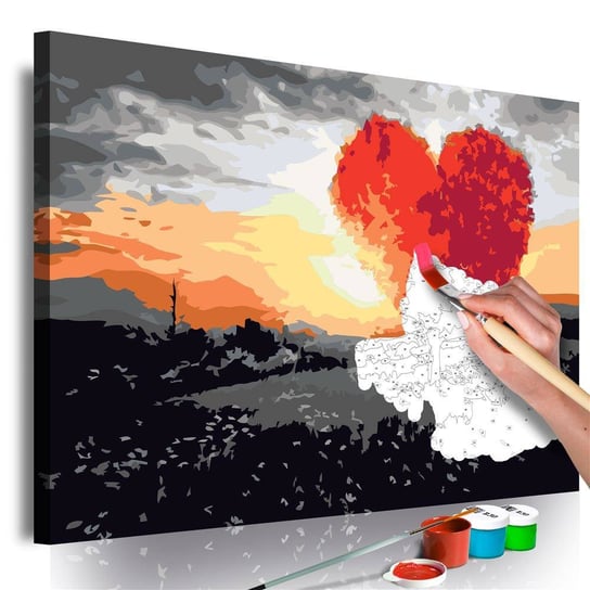 Artgeist, zestaw kreatywny, obraz do samodzielnego malowania - Drzewo w kształcie serca (wschód słońca) ARTGEIST