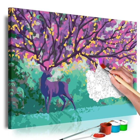 Artgeist, zestaw kreatywny, obraz do samodzielnego malowania - Fioletowy jeleń ARTGEIST