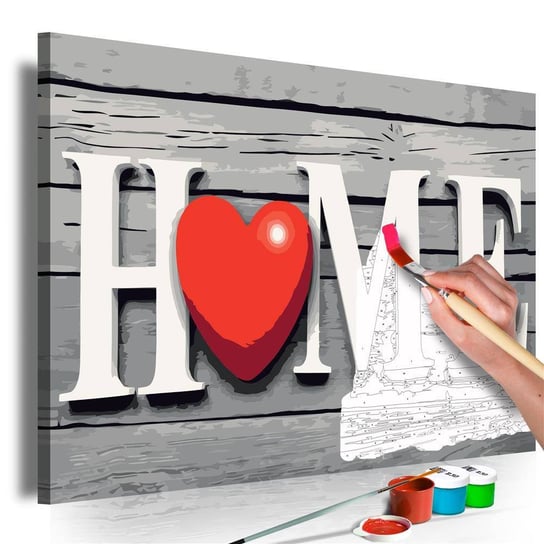 Artgeist, zestaw kreatywny, obraz do samodzielnego malowania - Home z czerwonym sercem ARTGEIST