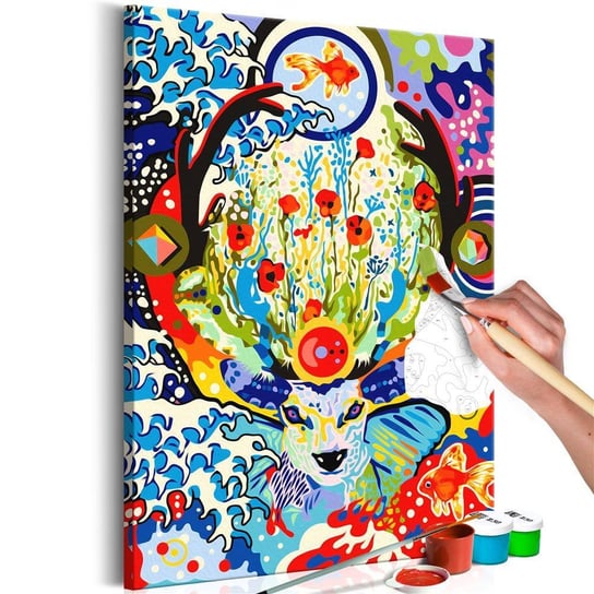 Artgeist, zestaw kreatywny, obraz do samodzielnego malowania - Jeleń i kwiaty ARTGEIST