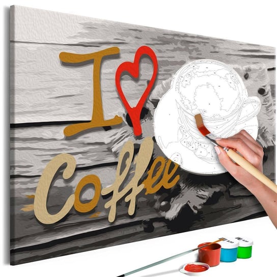 Artgeist, zestaw kreatywny, obraz do samodzielnego malowania - Kocham kawę ARTGEIST