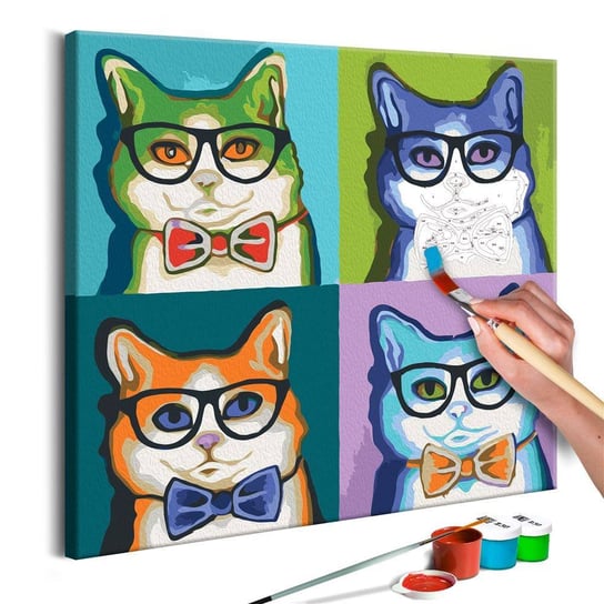 Artgeist, zestaw kreatywny, obraz do samodzielnego malowania - Koty w okularach ARTGEIST