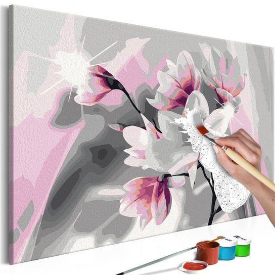 Artgeist, zestaw kreatywny, obraz do samodzielnego malowania - Magnolia (szare tło) ARTGEIST
