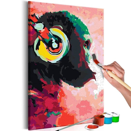 Artgeist, zestaw kreatywny, obraz do samodzielnego malowania - Małpa w słuchawkach ARTGEIST