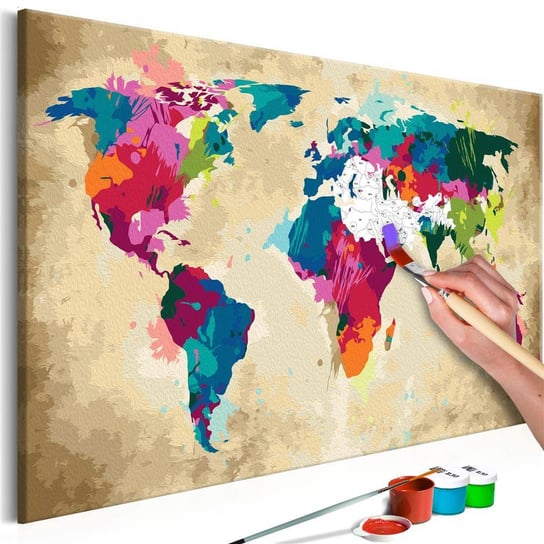 Artgeist, zestaw kreatywny, obraz do samodzielnego malowania - Mapa świata (kolorowa) ARTGEIST