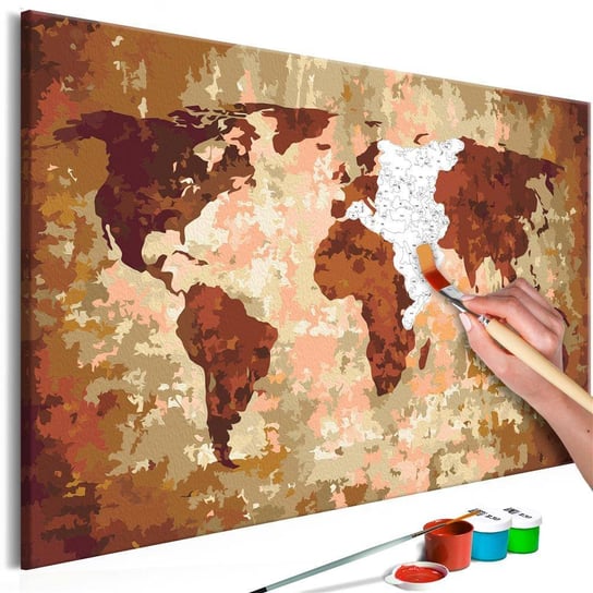 Artgeist, zestaw kreatywny, obraz do samodzielnego malowania - Mapa świata (kolory ziemi) ARTGEIST
