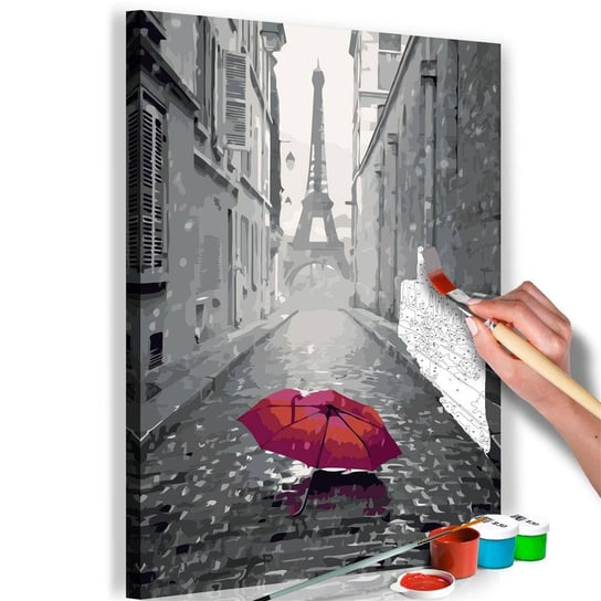 Artgeist, zestaw kreatywny, obraz do samodzielnego malowania - Paryż (Czerwona parasolka) ARTGEIST