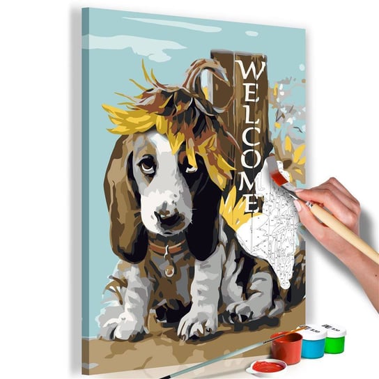 Artgeist, zestaw kreatywny, obraz do samodzielnego malowania - Pies i słoneczniki ARTGEIST