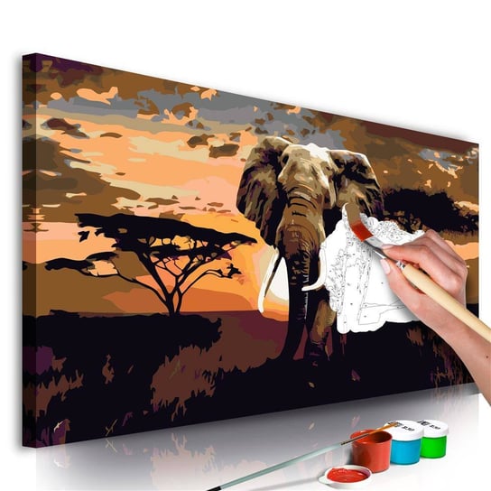 Artgeist, zestaw kreatywny, obraz do samodzielnego malowania - Słoń w Afryce (brązy) ARTGEIST