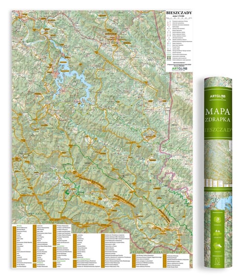 Artglob, Bieszczady - mapa zdrapka, 1:75 000 Artglob