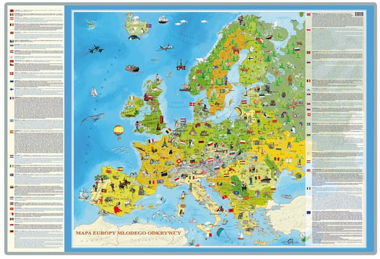 ArtGlob, Europa Młodego Odkrywcy. Mapa ścienna dla dzieci na podkładzie do wpinania Opracowanie zbiorowe