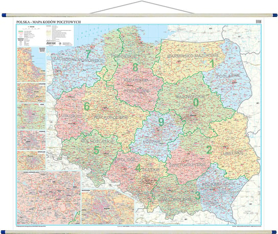 ArtGlob, mapa ścienna kody pocztowe Polska, 1:700 000 Artglob