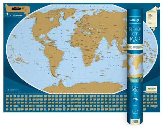 ArtGlob, Mapa świata, mapa zdrapka 1:50 000 000 Mapa świata, mapa-zdrapka Artglob