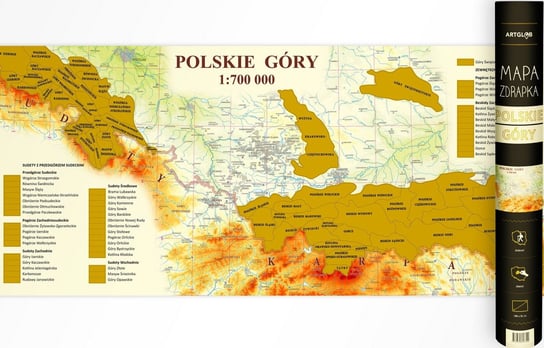 ArtGlob, mapa zdrapka Polskie góry, 1:700 000 Artglob
