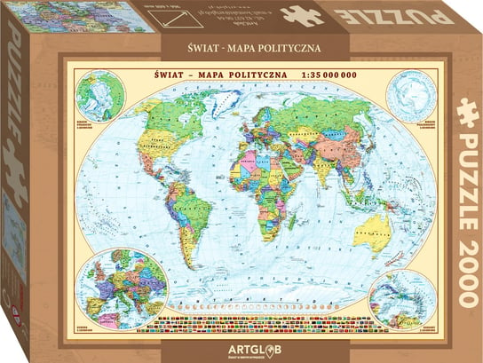 ArtGlob, puzzle, Świat polityczny, 2000 el. Artglob