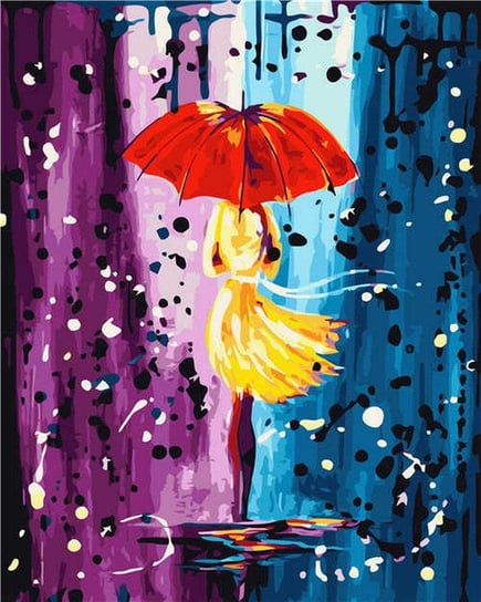 Artnapi 40x50cm Malowanie Po Numerach - Chodzenie pod parasolem - Na Drewnianej Ramie artnapi