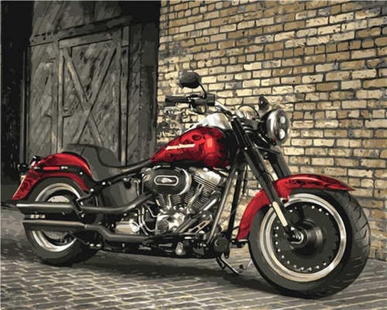 Artnapi 40x50cm Malowanie Po Numerach - Czerwony motocykl - Na Drewnianej Ramie artnapi
