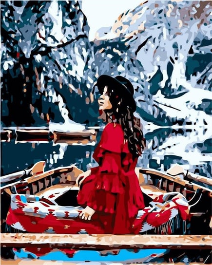 Artnapi 40x50cm Malowanie Po Numerach - Dziewczyna w łodzi - Na Drewnianej Ramie artnapi