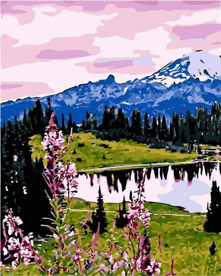 Artnapi 40x50cm Malowanie Po Numerach - Jezioro w górach - Na Drewnianej Ramie artnapi