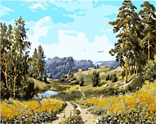 Artnapi 40x50cm Malowanie Po Numerach - Krajobraz leśny - Na Drewnianej Ramie artnapi