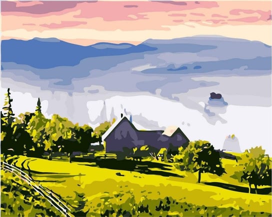 Artnapi 40x50cm Malowanie Po Numerach - Mgła w górach - Na Drewnianej Ramie artnapi