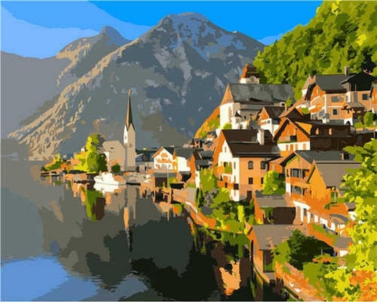 Artnapi 40x50cm Malowanie Po Numerach - Miasto w Austrii - Na Drewnianej Ramie artnapi