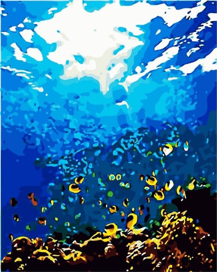 Artnapi 40x50cm Malowanie Po Numerach - Podwodny świat - Na Drewnianej Ramie artnapi