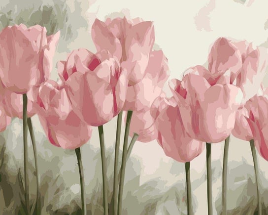 Artnapi 40x50cm Malowanie Po Numerach - Różowe Tulipany - Bez Ramy artnapi