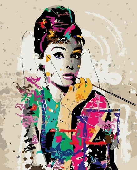 Artnapi 40x50cm Obraz Do Malowania Po Numerach Na Drewnianej Ramie - Audrey Hepburn artnapi