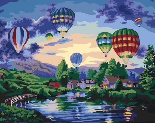 Artnapi 40x50cm Obraz Do Malowania Po Numerach Na Drewnianej Ramie - Balony pod czas zmierzchu artnapi