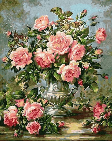 Artnapi 40x50cm Obraz Do Malowania Po Numerach Na Drewnianej Ramie - Bukiet Róż artnapi