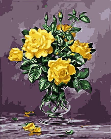 Artnapi 40x50cm Obraz Do Malowania Po Numerach Na Drewnianej Ramie - Bukiet żółtych kwiatów artnapi