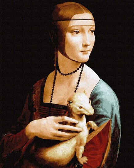 Artnapi 40x50cm Obraz Do Malowania Po Numerach Na Drewnianej Ramie - Dama z gronostajem. Leonardo da Vinci artnapi
