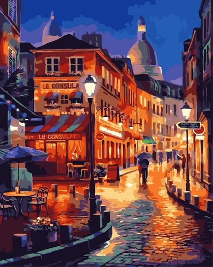Artnapi 40x50cm Obraz Do Malowania Po Numerach Na Drewnianej Ramie - Deszczowy Paryż artnapi