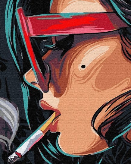 Artnapi 40x50cm Obraz Do Malowania Po Numerach Na Drewnianej Ramie - Dziewczyna z papierosem artnapi