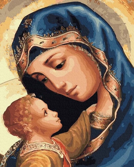 Artnapi 40x50cm Obraz Do Malowania Po Numerach Na Drewnianej Ramie - Dziewica Maryja i Jezus artnapi