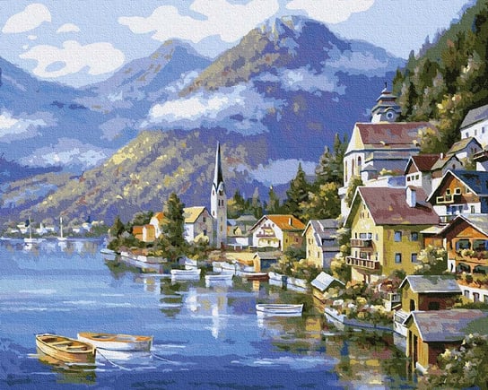 Artnapi 40x50cm Obraz Do Malowania Po Numerach Na Drewnianej Ramie - Hallstatt. Austria artnapi