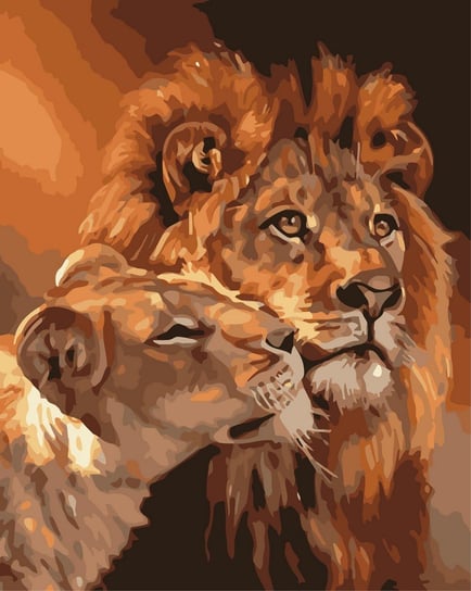 Artnapi 40x50cm Obraz Do Malowania Po Numerach Na Drewnianej Ramie - Król Lew i Nala artnapi