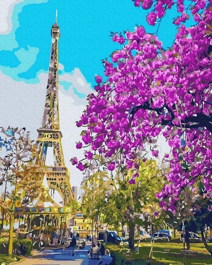 Artnapi 40x50cm Obraz Do Malowania Po Numerach Na Drewnianej Ramie - Kwitnący Paryż artnapi