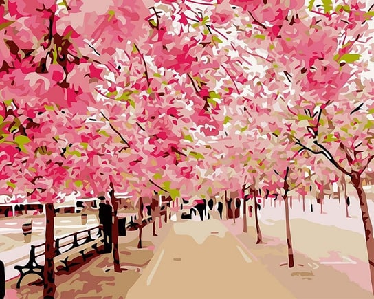 Artnapi 40x50cm Obraz Do Malowania Po Numerach Na Drewnianej Ramie - Kwitnienie wiśni artnapi