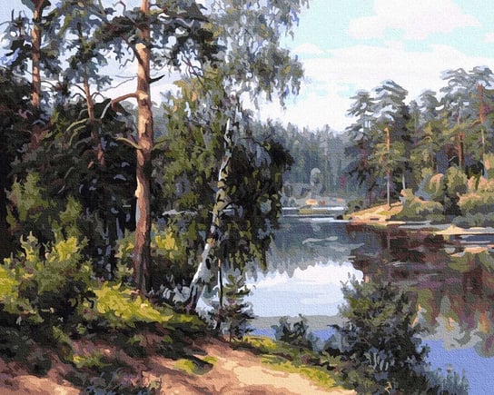 Artnapi 40x50cm Obraz Do Malowania Po Numerach Na Drewnianej Ramie - Leśna Rzeka artnapi