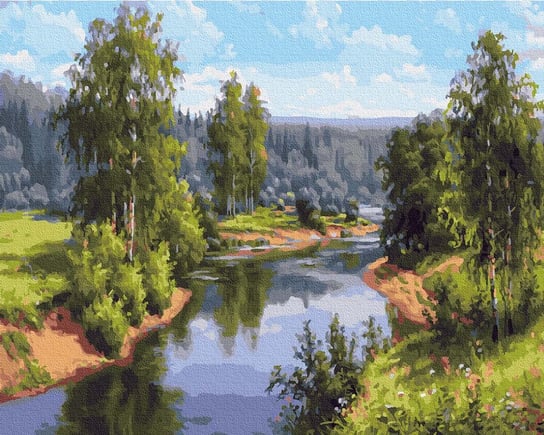Artnapi 40x50cm Obraz Do Malowania Po Numerach Na Drewnianej Ramie - Letni krajobraz artnapi
